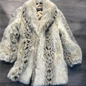 Luxurious Cream & Brown Faux Fur Teddy Jacket by Monteverdi